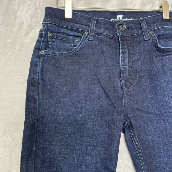 7 For All Mankind Austyn Crop Jean Women 29 Dark Wash Stretch Slim Leg Logo - Picture 3 of 11
